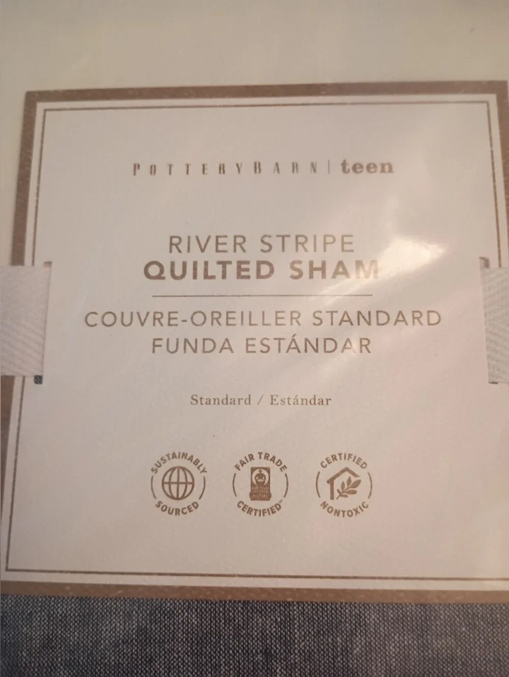 Pottery Barn Teen River Stripe Quilted Standard Sham 20